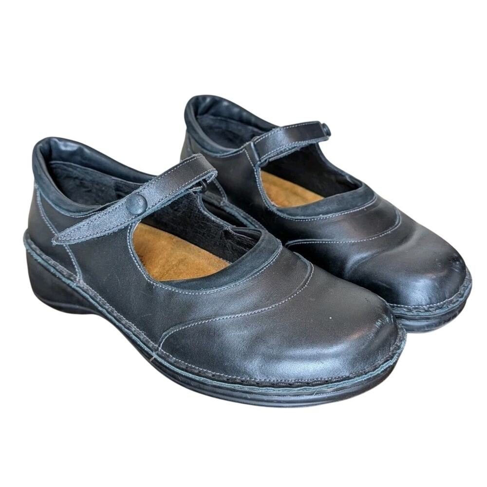 Naot Womens Size EU 40 US 9 Black Leather Mary Janes Comfort Flats Shoes